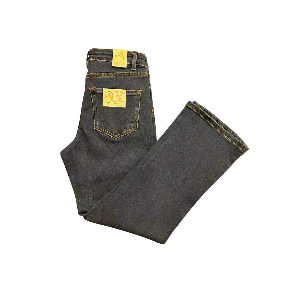 Angel High Rise Stretchy Straight Jeans Womens Size 7 Dark Blue New NWT Rayon - Picture 2 of 11